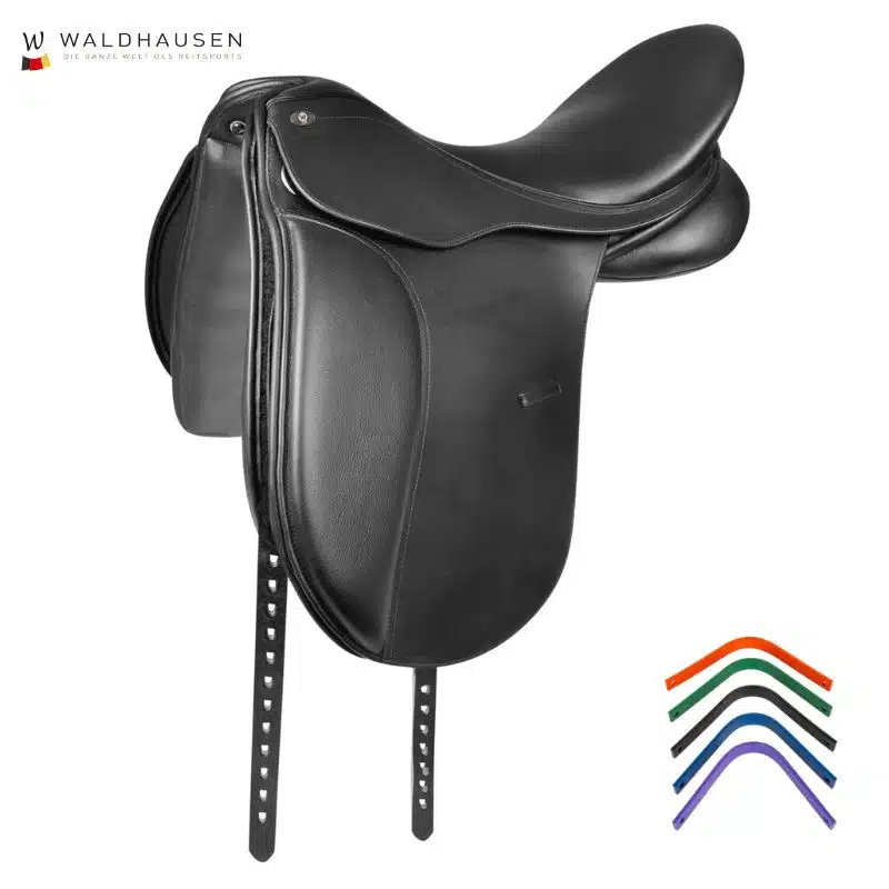 Selle de dressage Comfort en cuir noir Waldhausen 522101 175 Sellerie Equinoxe Shop