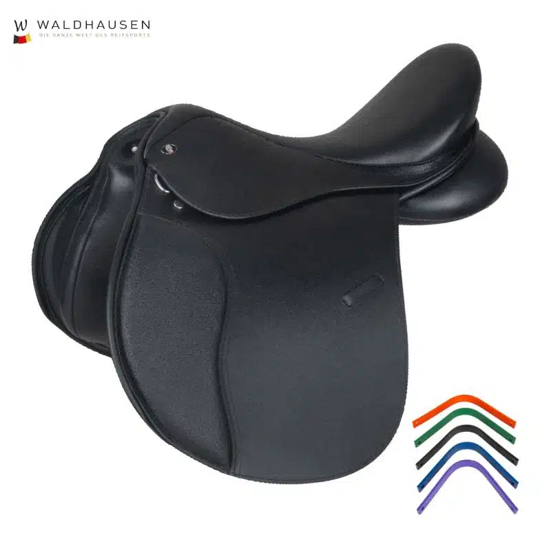 Selle d'équitation mixte Comfort en cuir noir Waldhausen 521901 Sellerie Equinoxe Shop