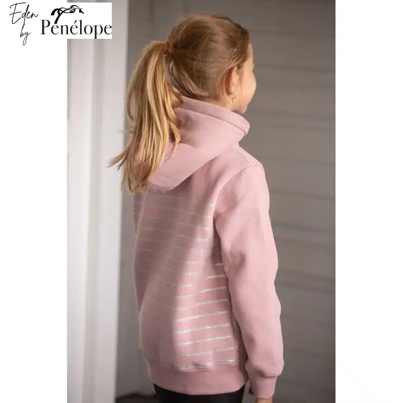Sweat à capuche Ikona EDEN BY PENELOPE rose poudré fille équitation enfant 980305 EDEN BY PENELOPE COLLECTION SELLERIE EQUINOXE SHOP