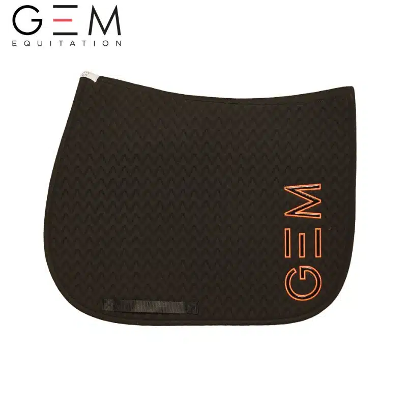 Tapis TEN Noir Néon Orange GEM EQUITATION SS 2026 Sellerie Equinoxe Shop Fuveau