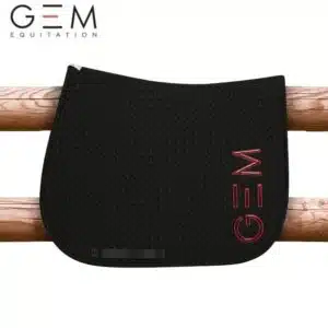 tapis d'équitation TEN noir bordeaux SS26 GEM Sellerie Equinoxe Shop Fuveau