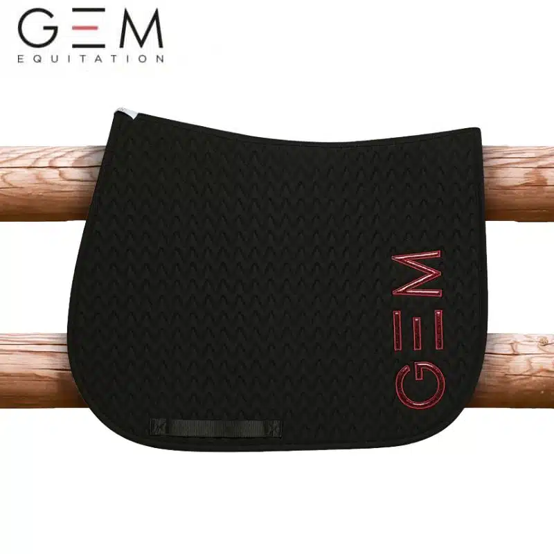 tapis d'équitation TEN noir bordeaux SS26 GEM Sellerie Equinoxe Shop Fuveau