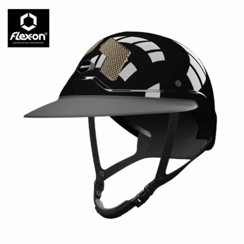 Casque d'équitation Armet visière Angel noir glow EDITIONS LIMITÉES ARMET GRILLES GOLD FLEX ON Sellerie Equinoxe Shop Fuveau