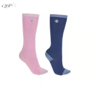 Chaussettes d'équitation Rosalynn lot de 2 rose et bleu QHP 7354 SS26 Sellerie Equinoxe Shop Fuveau Chaussettes d'équitation Rosalynn lot de 2 rose et bleu QHP 7354 SS26 Sellerie Equinoxe Shop Fuveau