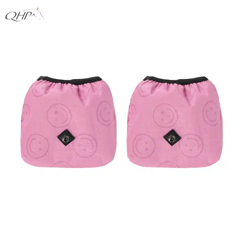 Couvres étriers Collection QHP SS26 5642 ROSE CHEERY PINK SMILE Sellerie Equinoxe Shop