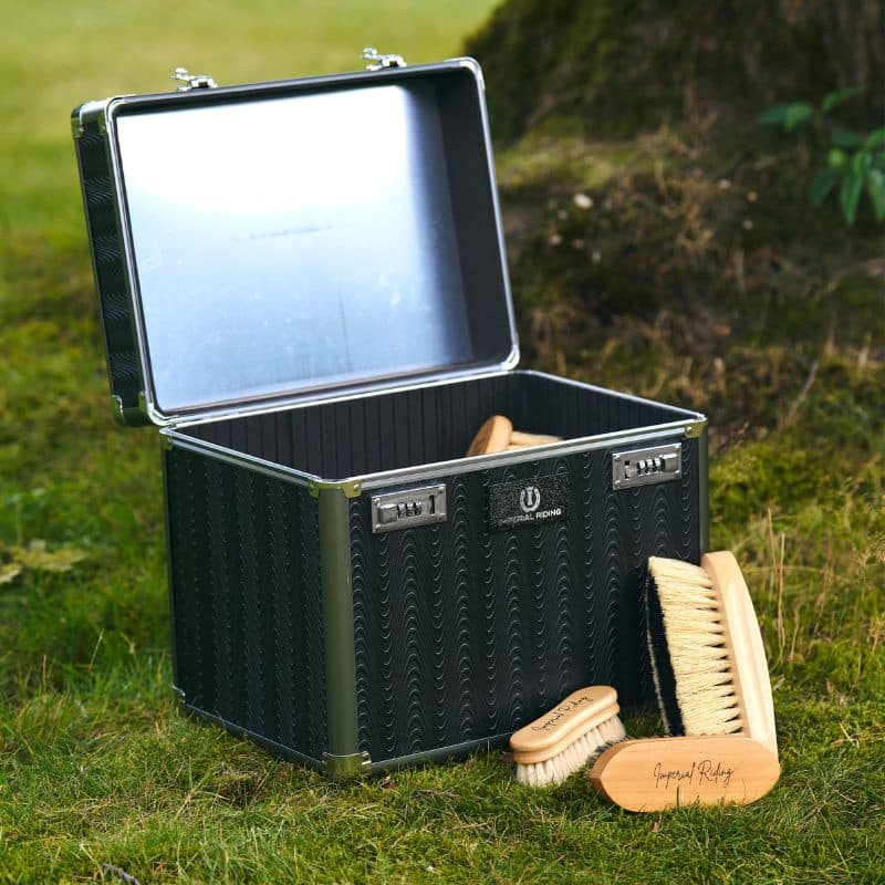 Grooming box IRHShiny Imperial Riding ST68120002 grey black Sellerie Equinoxe Shop Fuveau