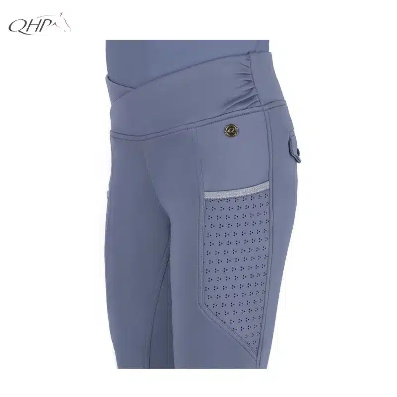 Legging d'équitation enfant Aubree leg grip QHP 8914 SS26 Sellerie Equinoxe Shop Fuveau poches
