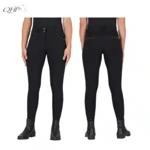 Pantalon d'équitation Oakleigh leg grip QHP 8909 noir SS26 Sellerie Equinoxe Shop Fuveau