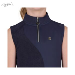 Polo d'équitation sans manches Aubree Junior QHP 8930 SS26 Sellerie Equinoxe Shop détail