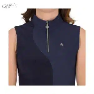 Polo d'équitation sans manches Aubree QHP 8920 bleu SS26 Sellerie Equinoxe Shop