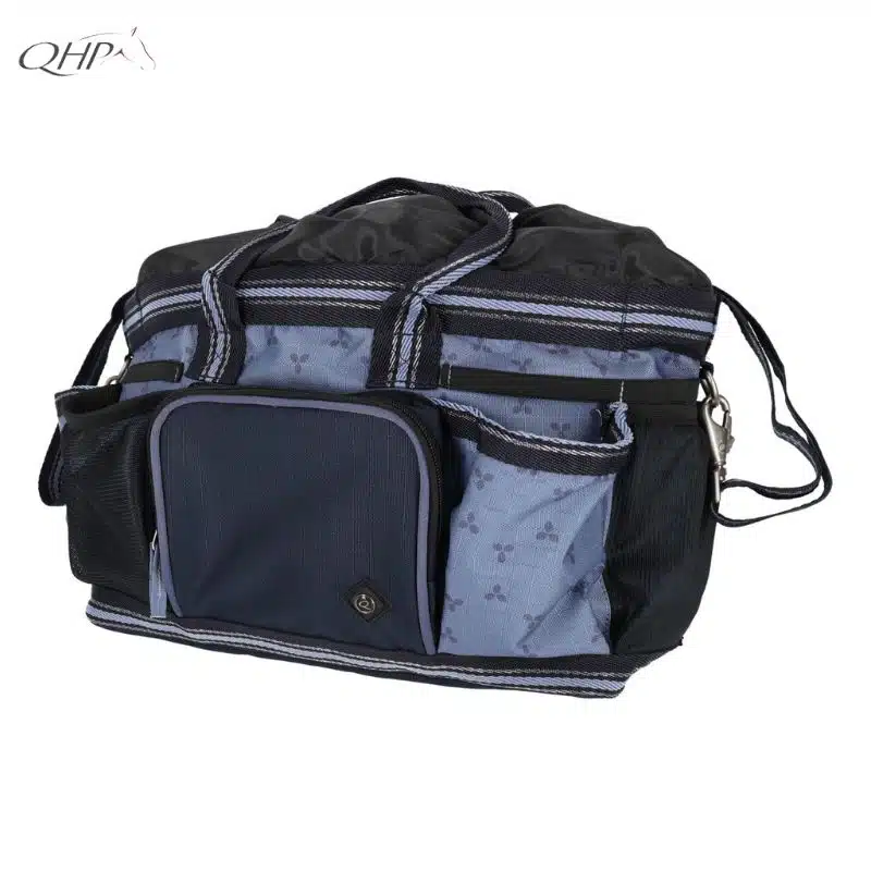 Sac de pansage QHP Collection SS26 Bleu Gris Misty Blue Sellerie Equinoxe Shop Fuveau