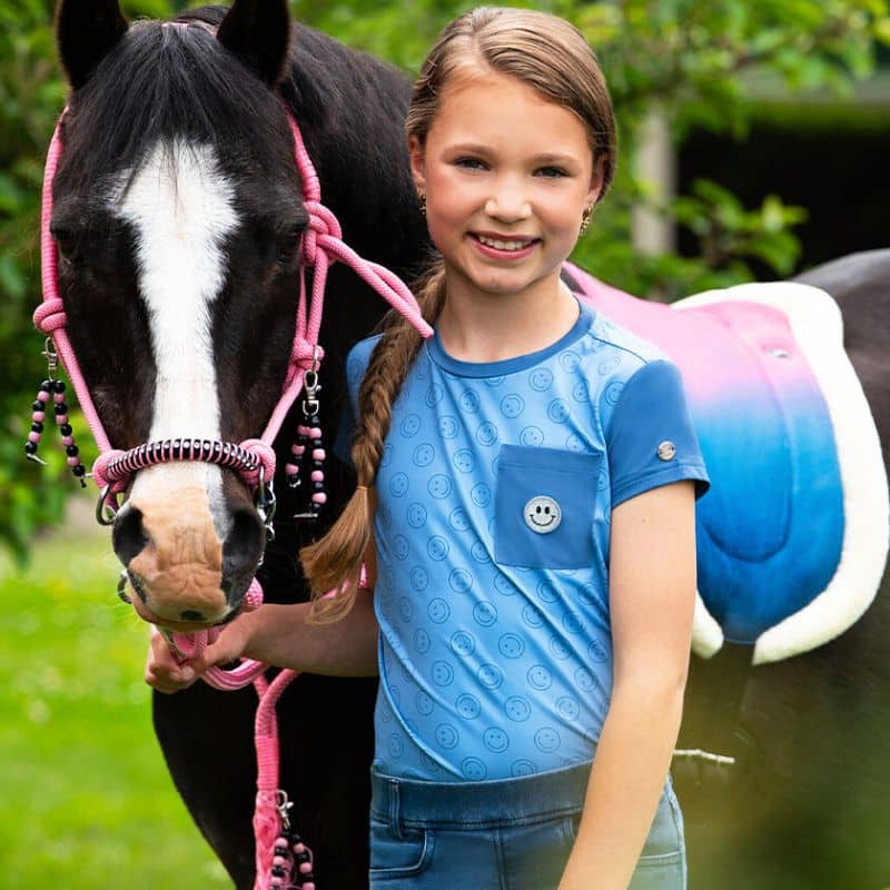 T-shirt de sport Rosalynn Junior bleu QHP 8932 SS26 Sellerie Equinoxe Shop Fuveau