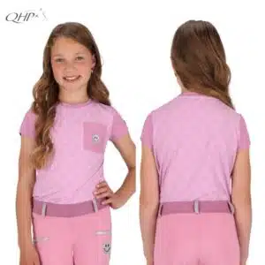 T-shirt de sport Rosalynn Junior cheery pink smiley QHP 8932 SS26 Sellerie Equinoxe Shop T-shirt de sport Rosalynn Junior cheery pink smiley QHP 8932 SS26 Sellerie Equinoxe Shop