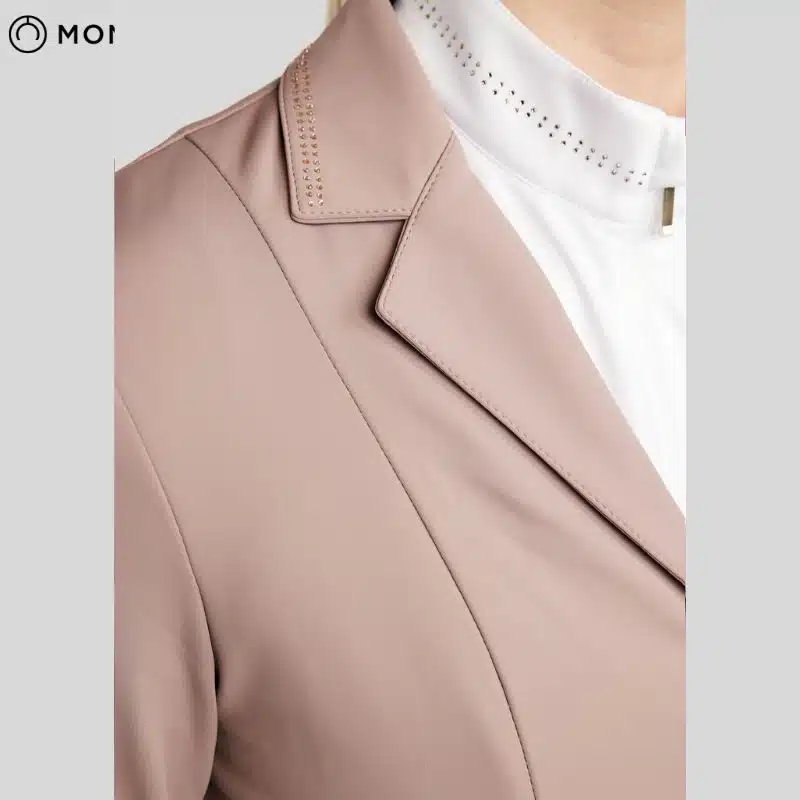 Veste de concours MoEverlisa COMB2630 Dame Blush SS26 MONTAR détail col Sellerie Equinoxe Shop Fuveau