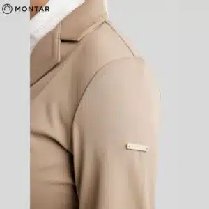 Veste de concours MoEverlisa COMB2630 Dame taupe SS26 MONTAR détail épaule Sellerie Equinoxe Shop Fuveau