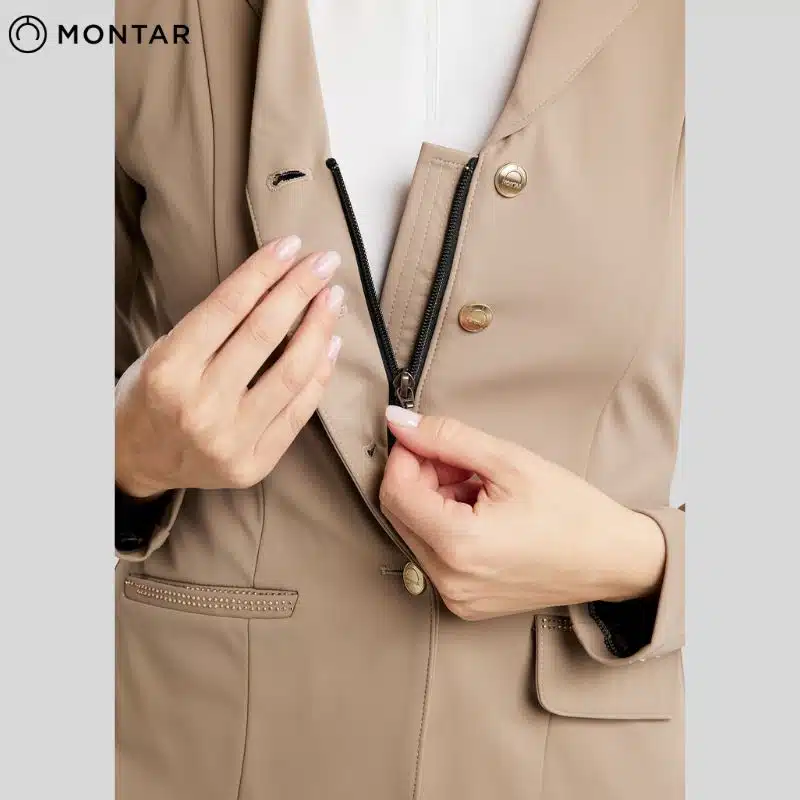 Veste de concours zip MoEverlisa COMB2630 Dame taupe SS26 MONTAR Sellerie Equinoxe Shop Fuveau