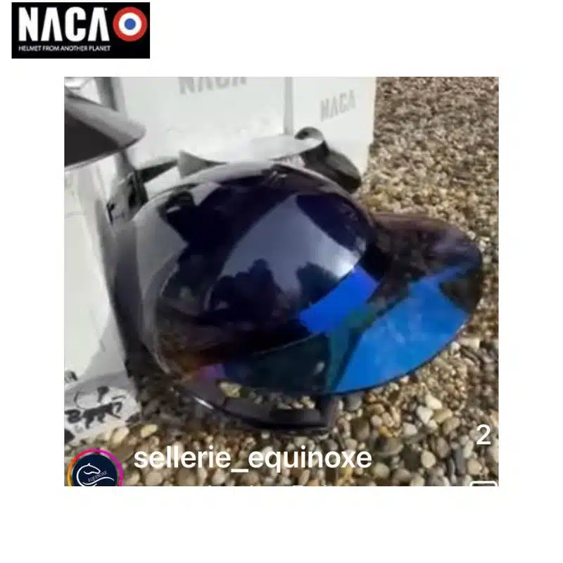 Visière NACA XL irisée bleu Sellerie Equinoxe Shop Fuveau
