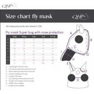 taille Masque à mouches Super bug avec protection de nez QHP Collection SS26 marine 5681 Sellerie Equinoxe Shop Fuveau