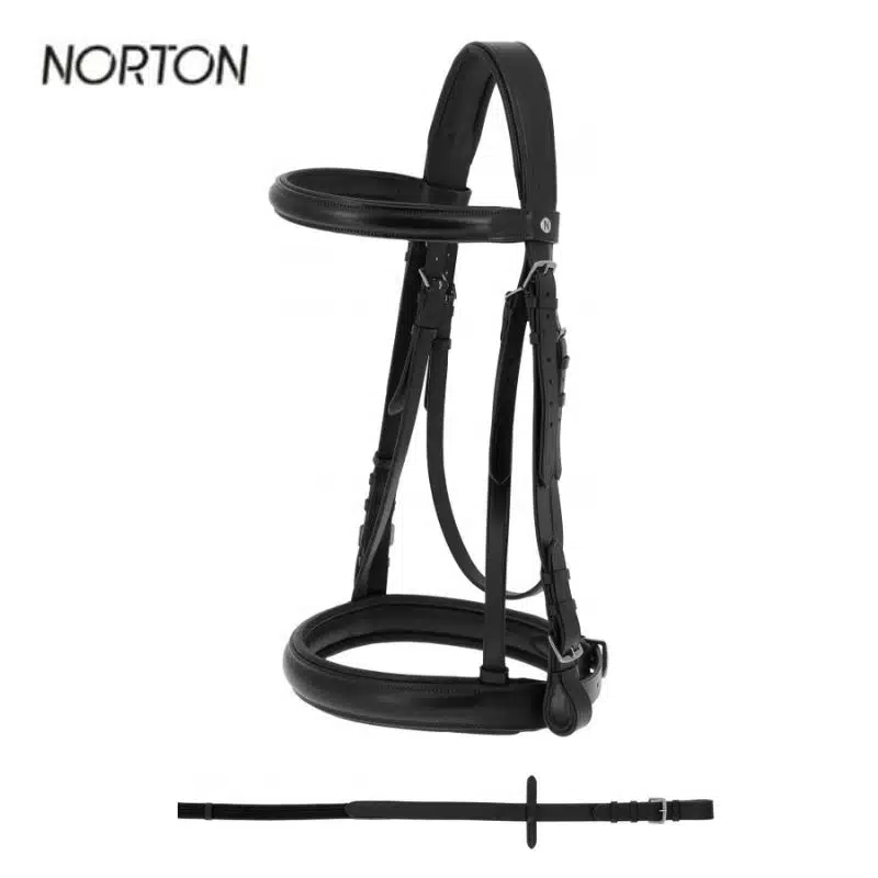 Bridon et rênes sangles NORTON PRO cheval de trait noir CHEVAl 301997002 Sellerie Equinoxe Shop Fuveau