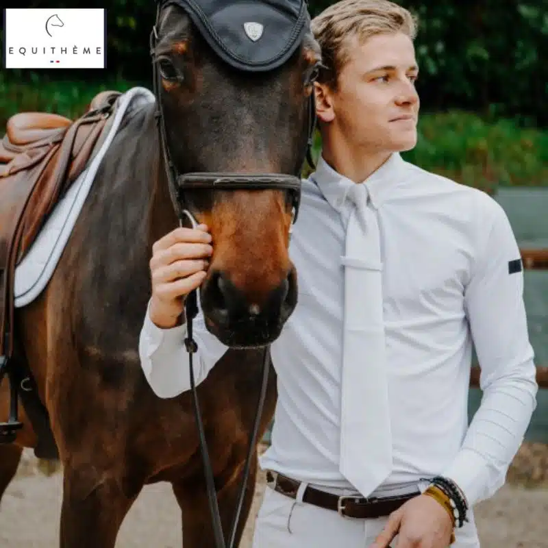 Chemise de concours EQUITHÈME Ek Milan Homme blanche 9621140 Sellerie Equinoxe Shop Fuveau