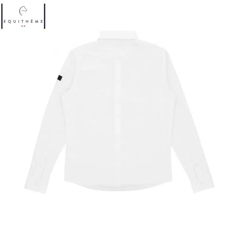 Chemise de concours EQUITHÈME Ek Milan Homme blanche 9621140 détail dos Sellerie Equinoxe Shop Fuveau