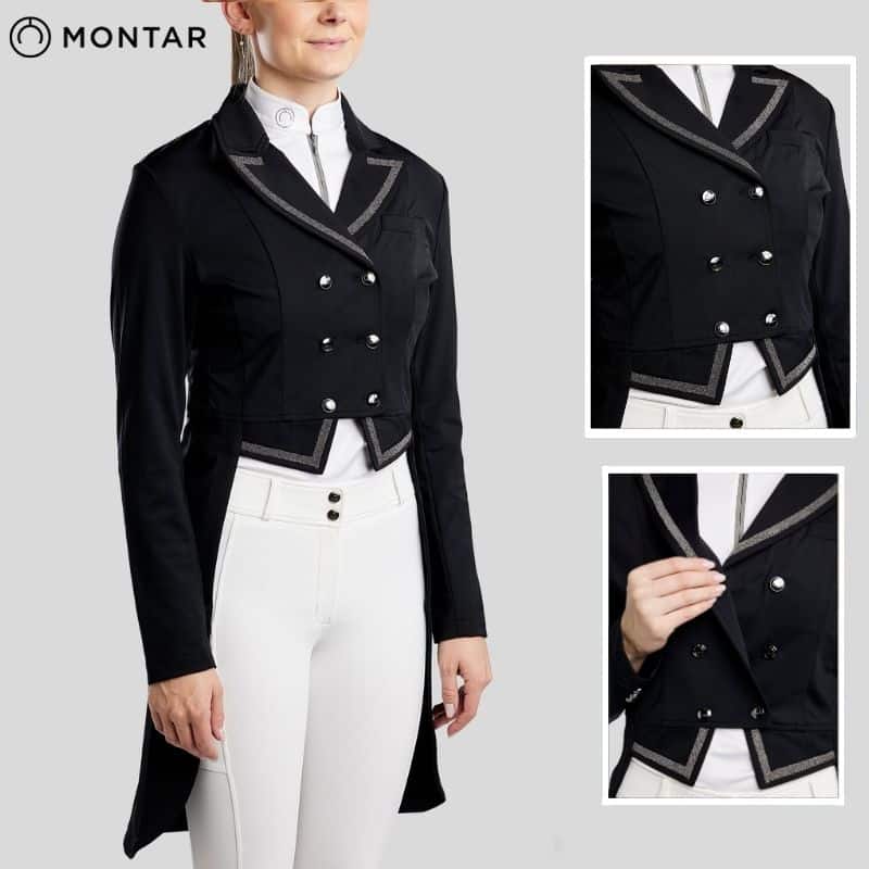 Frac de dressage MoGloria Softshell Caviar noir SS26 MONTAR COAT2530 Sellerie Equinoxe Shop Fuveau