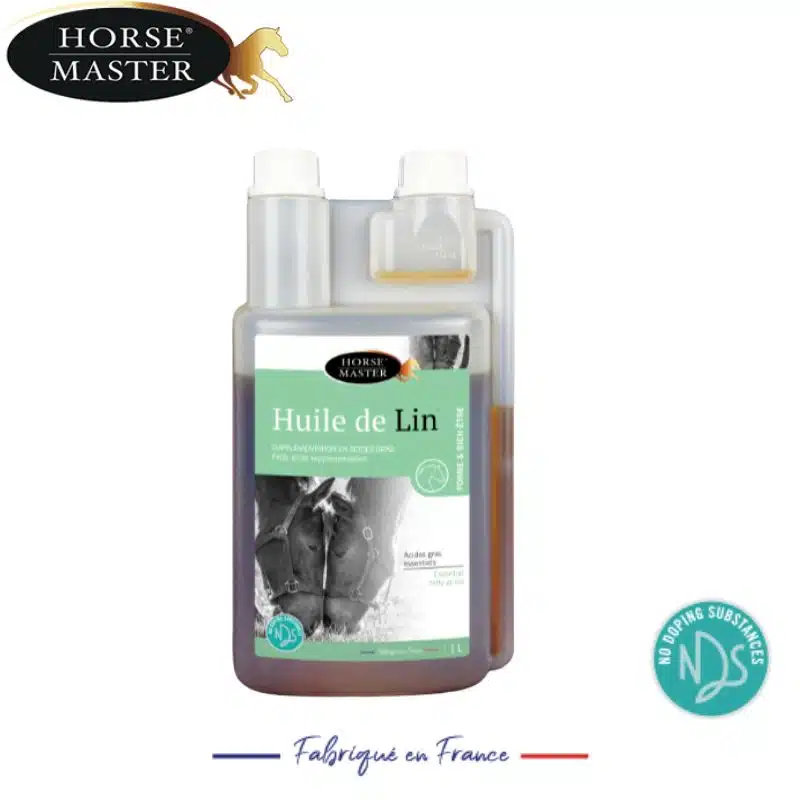 HUILE DE LIN HORSE MASTER Prise de poids et d'état pour chevaux anxieux Horse Master 012040110 Sellerie Equinoxe Shop Fuveau