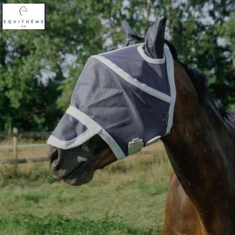 Masque anti-mouches anti UV EQUITHÈME avec Cerceau 306023 Sellerie Equinoxe Shop Fuveau