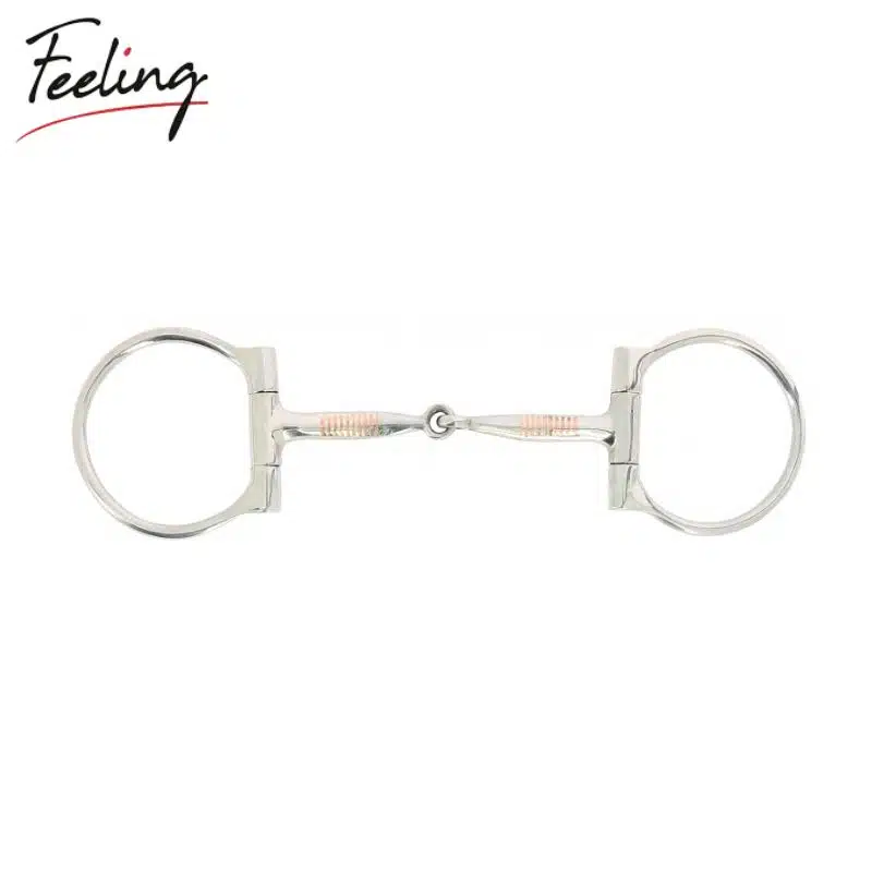 Mors Western Snaffle inserts en cuivre FEELING 606210 cheval Sellerie Equinoxe Shop Fuveau