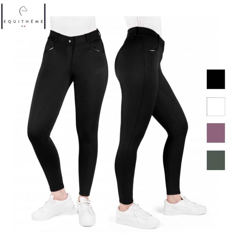 Pantalon d'équitation chauffant Heated Sierra noir EQUITHÈME 981100 Sellerie Equinoxe Shop Fuveau