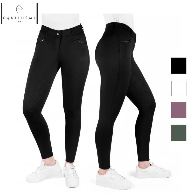 Pantalon d'équitation chauffant Heated Sierra noir EQUITHÈME 981100 Sellerie Equinoxe Shop Fuveau