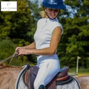 Polo concours sans manches EQUITHÈME EK Judith 962134 blanc Sellerie Equinoxe Shop Fuveau