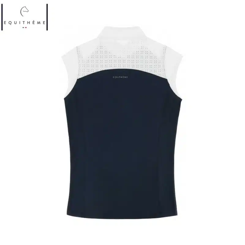Polo concours sans manches EQUITHÈME EK Judith 962134 marine dos Sellerie Equinoxe Shop Fuveau