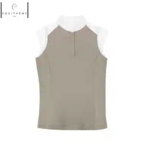 Polo concours sans manches EQUITHÈME EK Judith 962134 taupe femme Sellerie Equinoxe Shop Fuveau