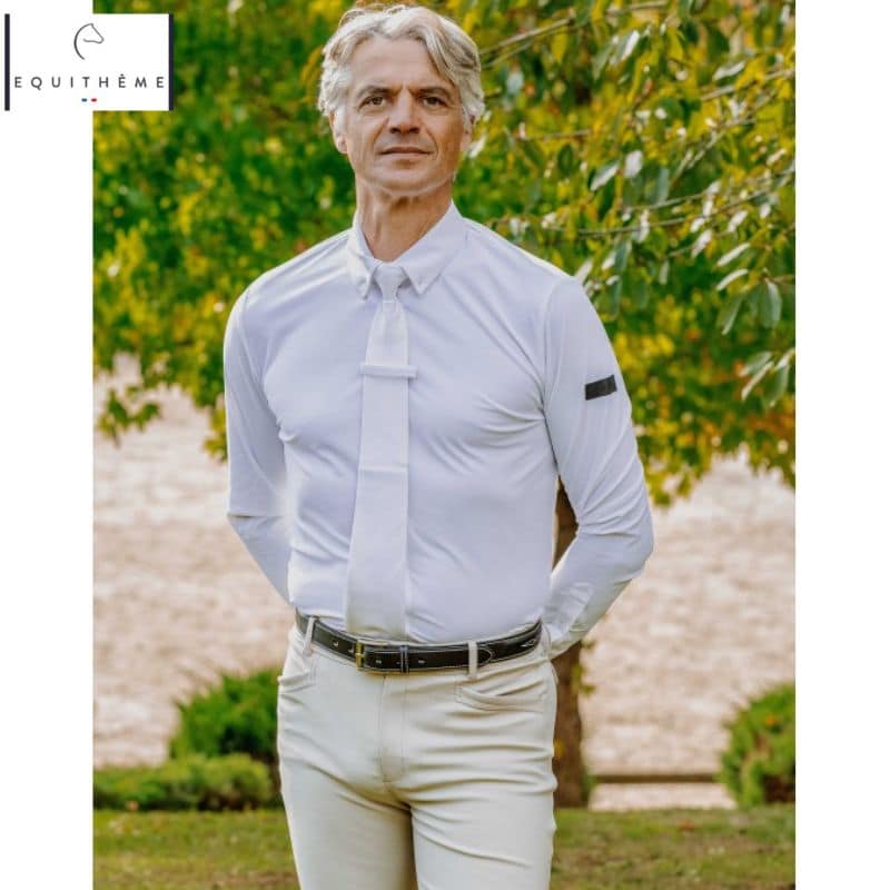 Polo de concours EQUITHÈME Ek Adrien Homme blanc 962115 Sellerie Equinoxe Shop