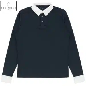 Polo de concours EQUITHÈME Ek Adrien Homme marine 962115 détail face Sellerie Equinoxe Shop Fuveau