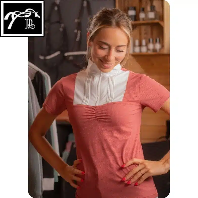 Polo de concours manches courtes Florence Terracotta Pénélope Store 987924 SS 26 Sellerie Equinoxe Shop Fuveau