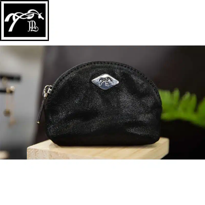 Porte-monnaie noir glitter Pénélope Store 936000021 Sellerie Equinoxe Shop Fuveau