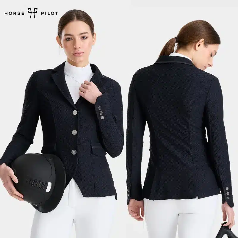 VESTE DE CONCOURS D'ÉQUITATION FEMME AEROMESH 2.0 BLACK HORSE PILOT Sellerie Equinoxe Shop Fuveau