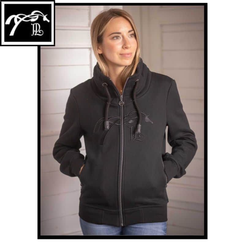 Sweat zippé femme Native Strass Pénélope Store noir