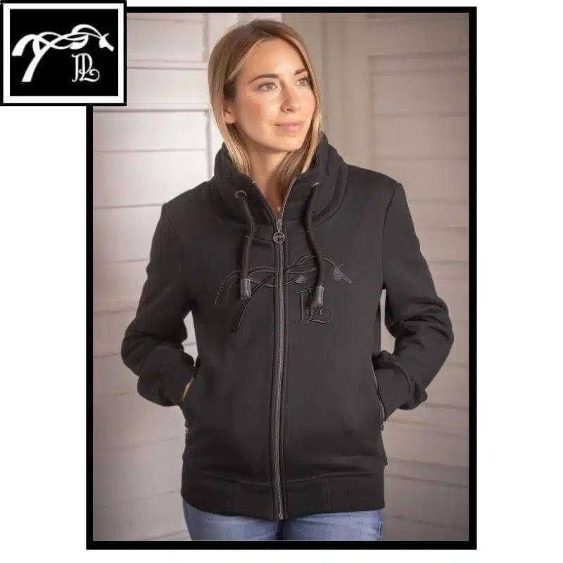 Sweat zippé femme Native Strass Pénélope Store noir
