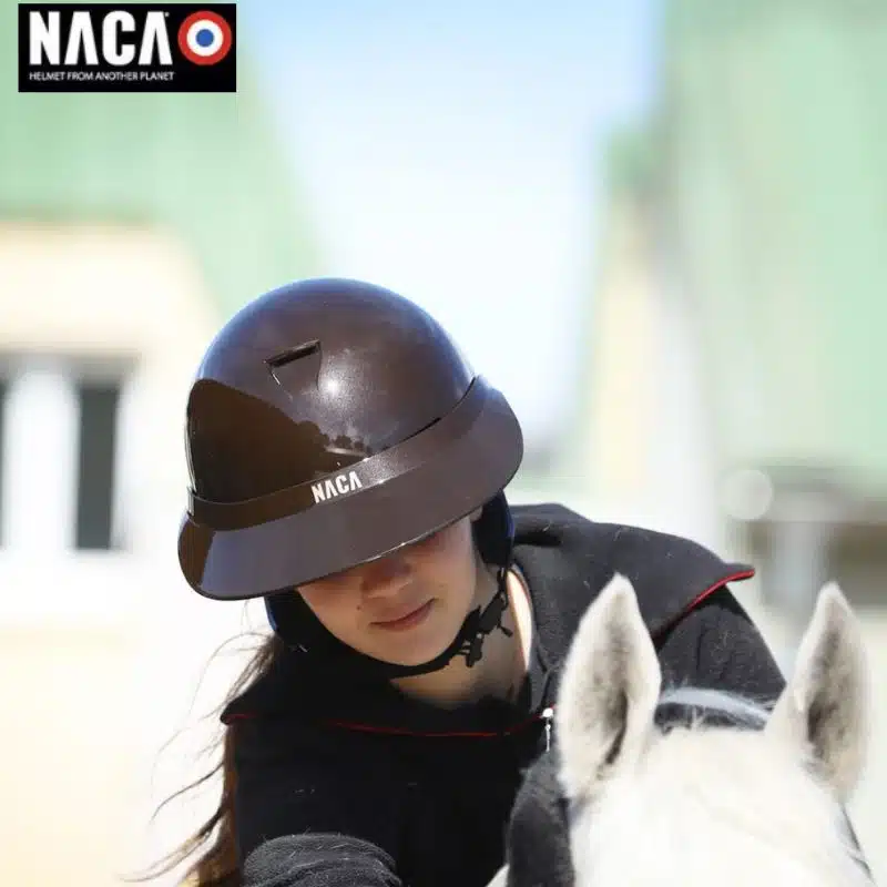 CASQUE D'EQUITATION NACA COMETE CHOCO GLOW VISIERE XL ROSE GOLD EDITION LIMITÉ Sellerie Equinoxe Shop