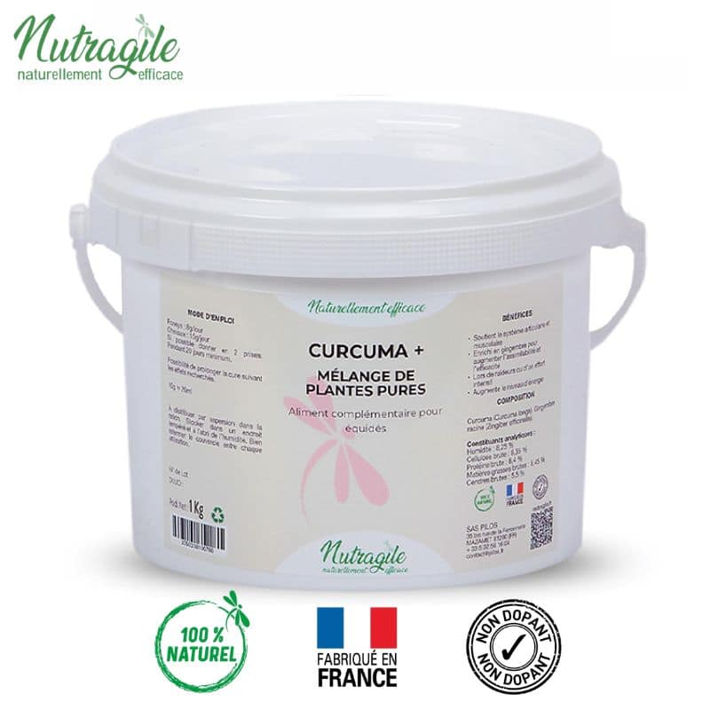 Curcuma + Gingembre NUTRAGILE complement alimentaire pour chevaux Sellerie Equinoxe Shop Fuveau