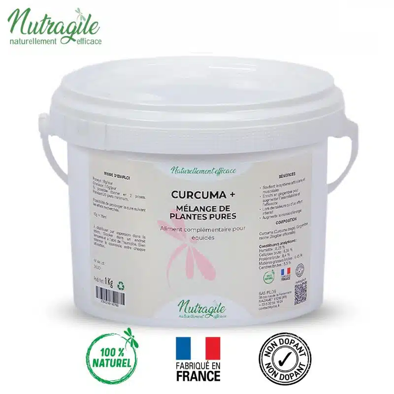 Curcuma + Gingembre NUTRAGILE complement alimentaire pour chevaux Sellerie Equinoxe Shop Fuveau
