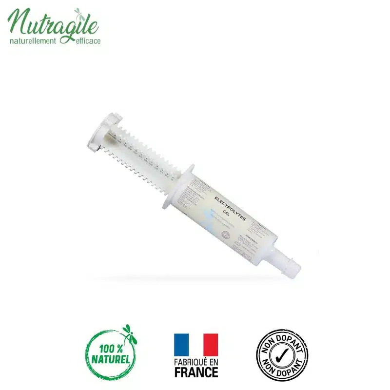 Electolytes Gel seringue 60 ml NUTRAGILE Réhydratant cheval de sport Sellerie Equinoxe Shop Fuveau