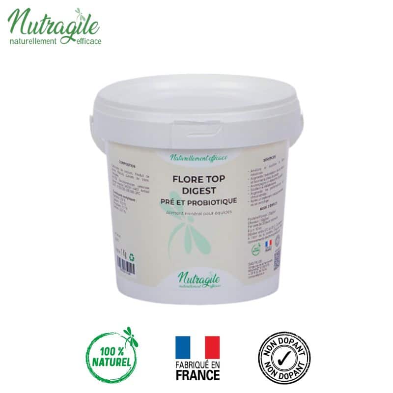 Flore Top Digest NUTRAGILE Pré et probiotique Levures vivantes chevaux Sellerie Equinoxe Shop Fuveau