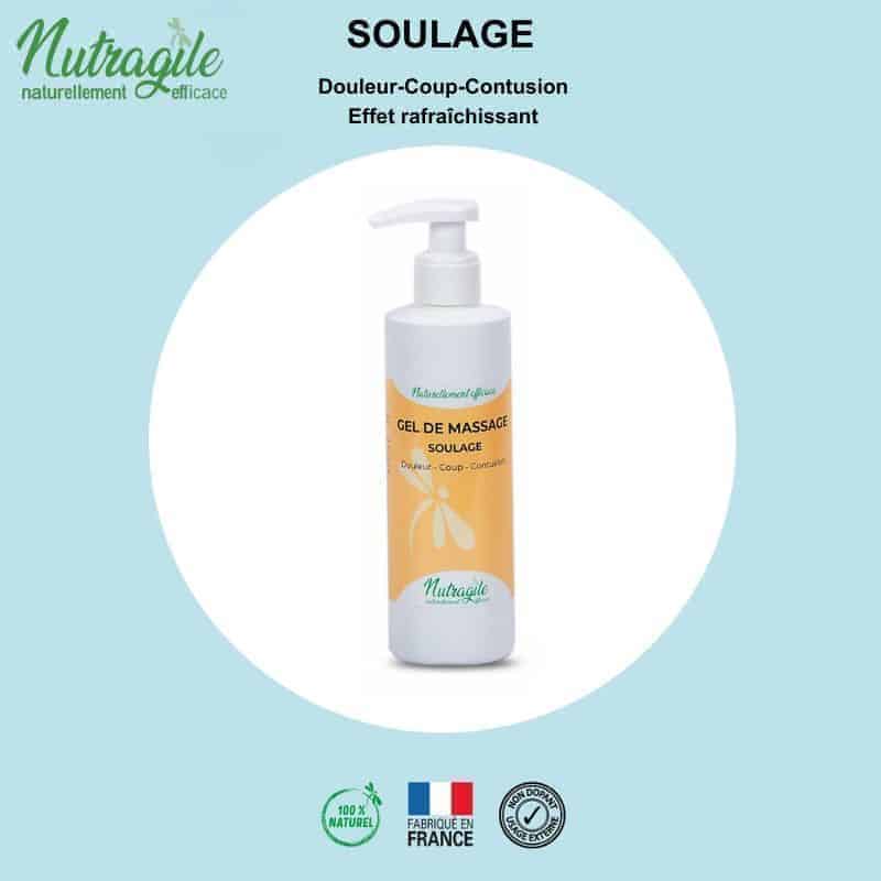 Gel de massage Soulage douleur coup contusion NUTRAGILE chevaux Sellerie Equinoxe Shop Fuveau