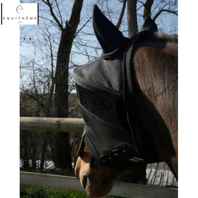 Masque anti-mouches anti UV 99% noir PRO SERIES EQUITHÈME 306049102 Sellerie Equinoxe Shop