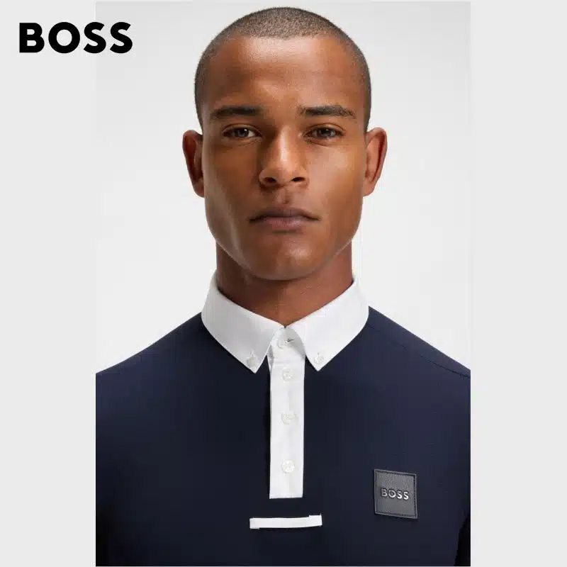 POLO DE CONCOURS MARTY SHOW SHIRT WHITE BOSB7M0402100 HUGO BOSS Homme Equestrian SS6 Sellerie Equinoxe Shop Fuveau
