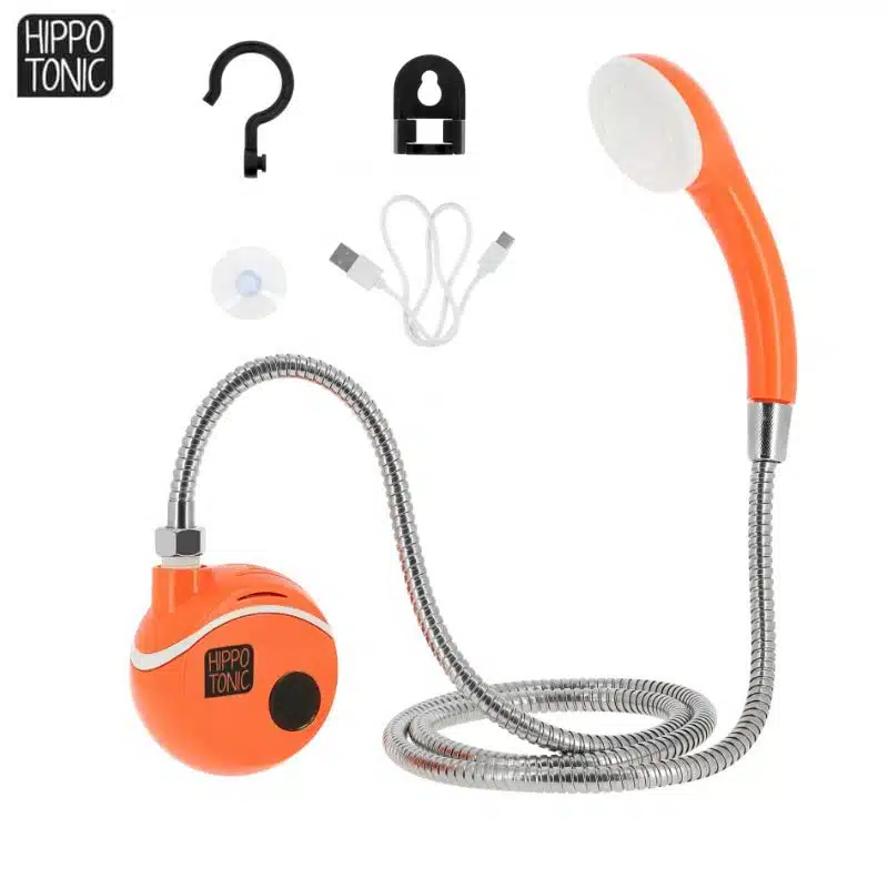 Tondeuse de finition Sans fil pour chevaux avec 2 aDouche d'extérieur portable orange HIPPOTONIC 700130022 Sellerie Equinoxe Shop Fuveau